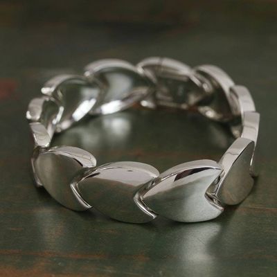 Main image for High-Polish Sterling Silver Link Bracelet from Mexico Tulip Style