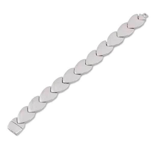 Alternate image for High-Polish Sterling Silver Link Bracelet from Mexico Tulip Style