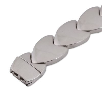 Alternate image for High-Polish Sterling Silver Link Bracelet from Mexico Tulip Style