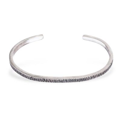 Primary image for Etched Oxidized Sterling Silver Cuff Bracelet from Bali Splendid Seaweed
