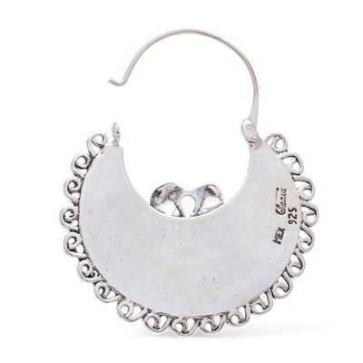 Alternate image for Unique Sterling Silver Hoop Bird Earrings Birds In Love