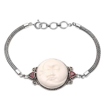 Alternate image for Handcrafted Pendant Bracelet with Garnets Moon Meeting