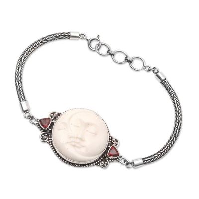 Alternate image for Handcrafted Pendant Bracelet with Garnets Moon Meeting