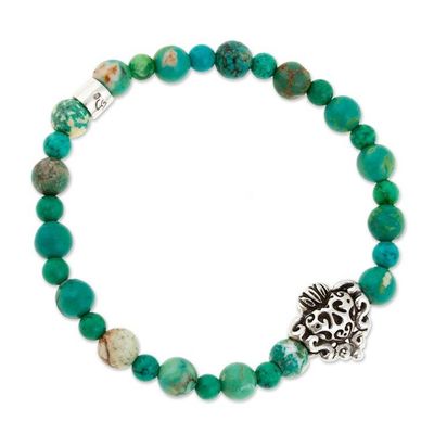 Alternate image for Reconstituted Turquoise Heart Stretch Pendant Bracelet Beloved Agave