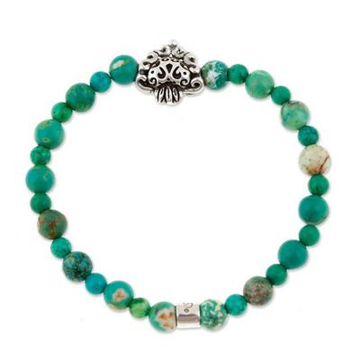 Alternate image for Reconstituted Turquoise Heart Stretch Pendant Bracelet Beloved Agave