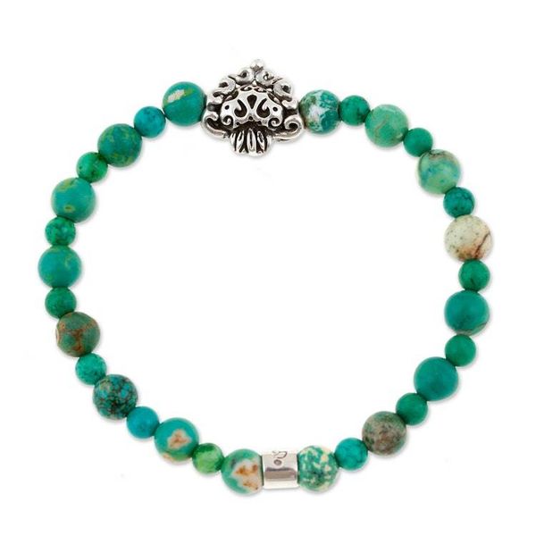 Alternate image for Reconstituted Turquoise Heart Stretch Pendant Bracelet Beloved Agave