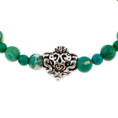 Alternate image for Reconstituted Turquoise Heart Stretch Pendant Bracelet Beloved Agave