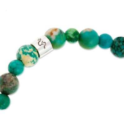 Alternate image for Reconstituted Turquoise Heart Stretch Pendant Bracelet Beloved Agave