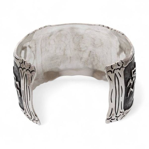 Alternate image for Mexican Day of the Dead Sterling Silver Cuff Bracelet Skeletal Hat Dance