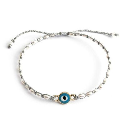 Alternate image for Turkish Eye Gold-Accented Cultured Pearl Resin Bracelet Omniscient Eye