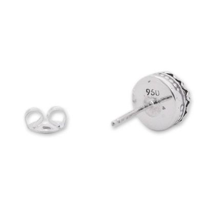 Alternate image for Hand Crafted Bridal Earrings Fine Silver with Pearls Taxco Royalty