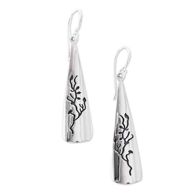 Alternate image for Tree Theme Taxco 950 Silver Dangle Earrings from Mexico Silver Trees