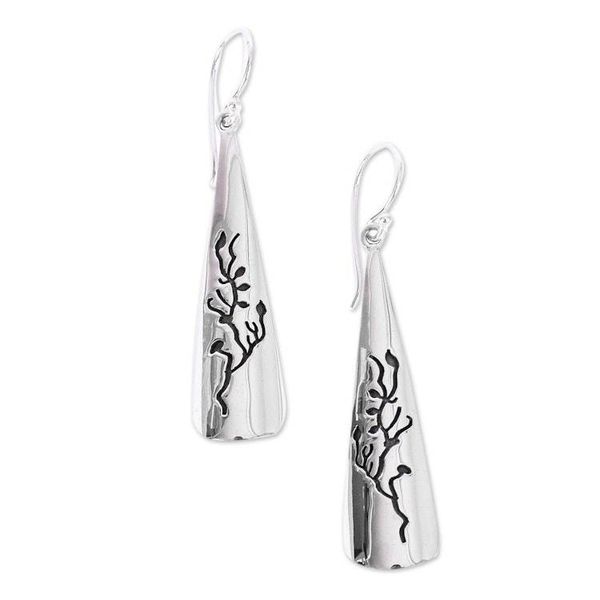 Alternate image for Tree Theme Taxco 950 Silver Dangle Earrings from Mexico Silver Trees