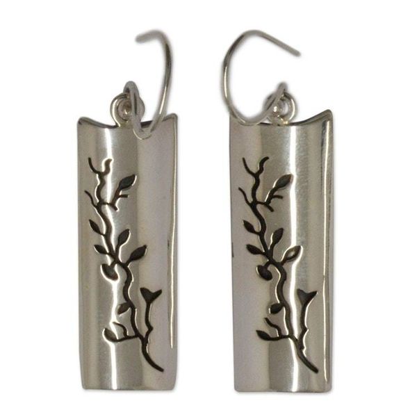 Alternate image for Artisan Crafted Taxco Silver Hook Earrings from Mexico Cherry Tree