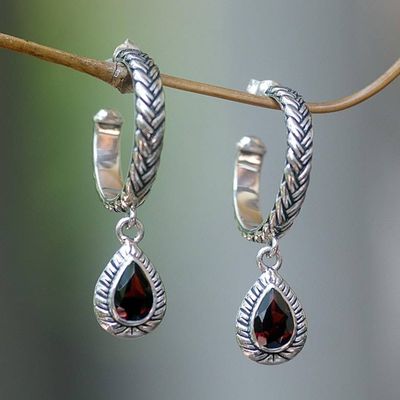 Alternate image for Garnet dangle earrings Crimson Allure
