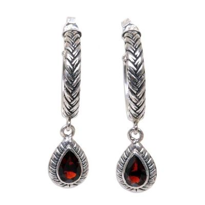 Alternate image for Garnet dangle earrings Crimson Allure