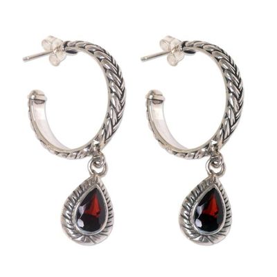 Alternate image for Garnet dangle earrings Crimson Allure