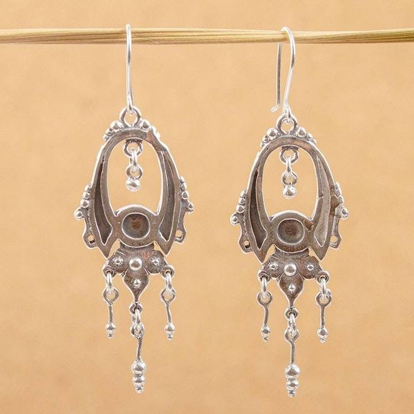 Alternate image for Handcrafted Sterling Silver Chandelier Earrings Fortune