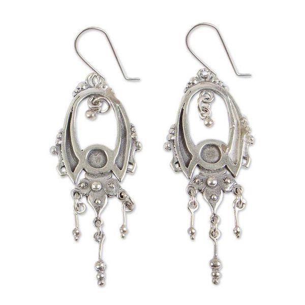 Alternate image for Handcrafted Sterling Silver Chandelier Earrings Fortune