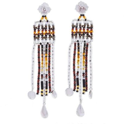 Alternate image for Sterling Silver and Glass Bead Earrings from Mexico Country Tradition