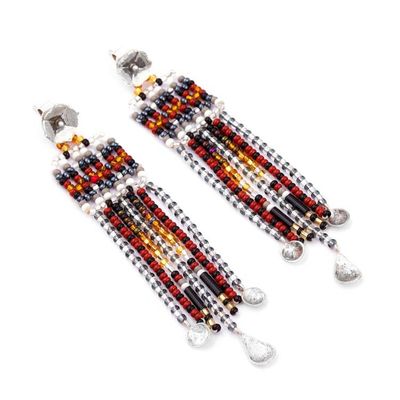 Alternate image for Sterling Silver and Glass Bead Earrings from Mexico Country Tradition