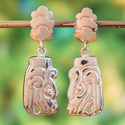 Alternate image for Mesoamerican Deity Sterling Silver Dangle Earrings God of the Morning Star