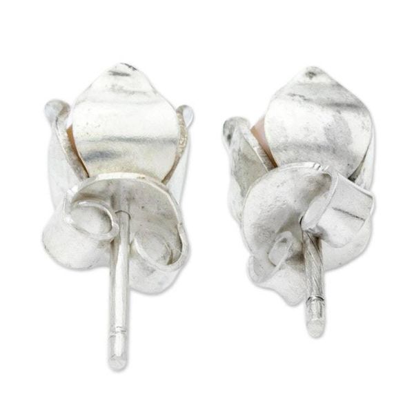 Alternate image for Artisan Crafted Cultured Pearl Stud Earrings Bud of Life