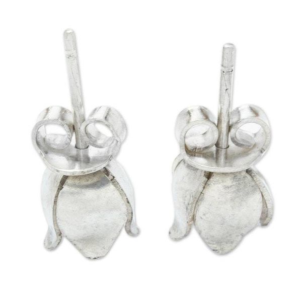 Alternate image for Artisan Crafted Cultured Pearl Stud Earrings Bud of Life