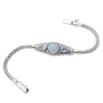 Alternate image for 18k Gold-Accented Bracelet with Amazonite and Blue Topaz Blue Braids