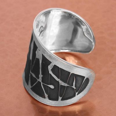 Alternate image for Modern Sterling Silver Cuff Bracelet from Mexico Modern Pollock