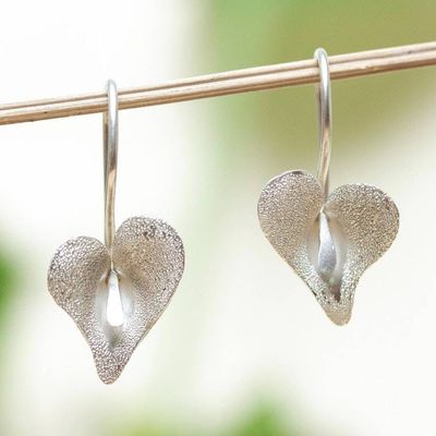 Alternate image for Handcrafted Sterling Silver Earrings Delicate Lily