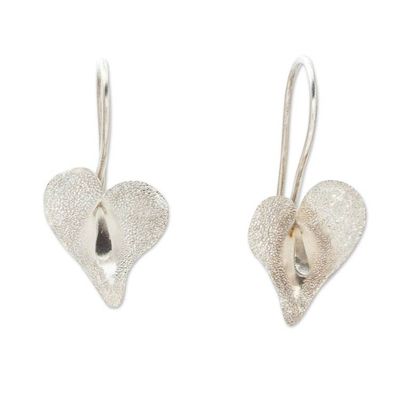 Alternate image for Handcrafted Sterling Silver Earrings Delicate Lily