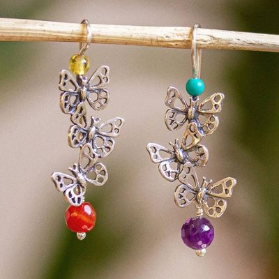 Main image for Butterfly-Themed Dangle Earrings from Mexico Flying Butterflies