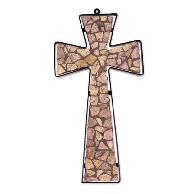 Alternate image for Marble mosaic cross Large Autumn Faith