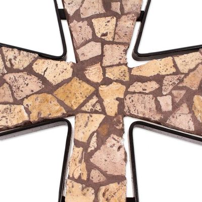 Alternate image for Marble mosaic cross Large Autumn Faith