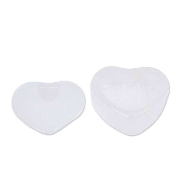 Alternate image for Heart-Shaped Hand-Carved White Onyx Decorative Jewelry Box Take my Heart