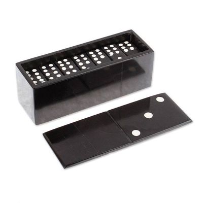 Alternate image for Grey Marble Domino Set from Mexico 6 Inch Fascinating Challenge