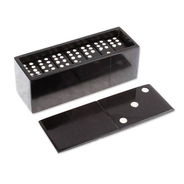 Alternate image for Grey Marble Domino Set from Mexico 6 Inch Fascinating Challenge