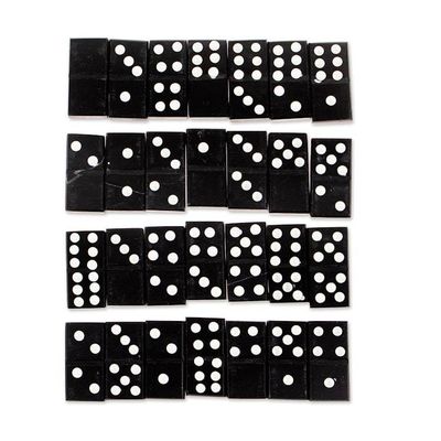 Alternate image for Grey Marble Domino Set from Mexico 6 Inch Fascinating Challenge