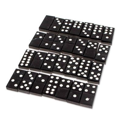 Alternate image for Grey Marble Domino Set from Mexico 6 Inch Fascinating Challenge