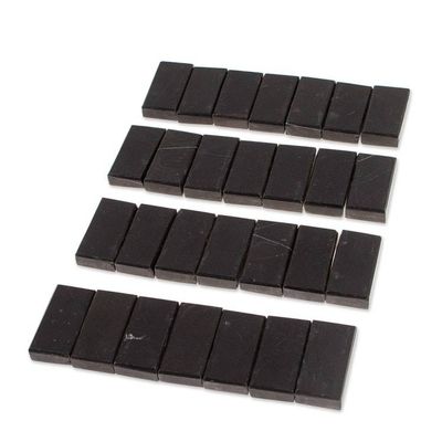 Alternate image for Grey Marble Domino Set from Mexico 6 Inch Fascinating Challenge