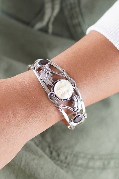 Alternate image for Garnet Cuff Bracelet Night Goddess