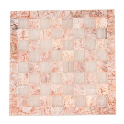 Alternate image for Hand-Carved White Onyx and Pink Marble Chess Set from Mexico Exciting Challenge