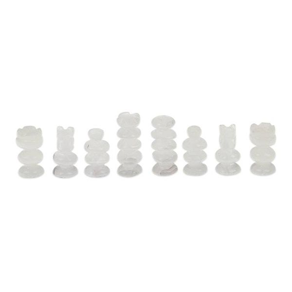 Alternate image for Hand-Carved White Onyx and Pink Marble Chess Set from Mexico Exciting Challenge