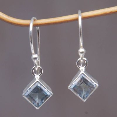 Primary image for Blue Topaz Sterling Silver Dangle Earrings Heavens Window