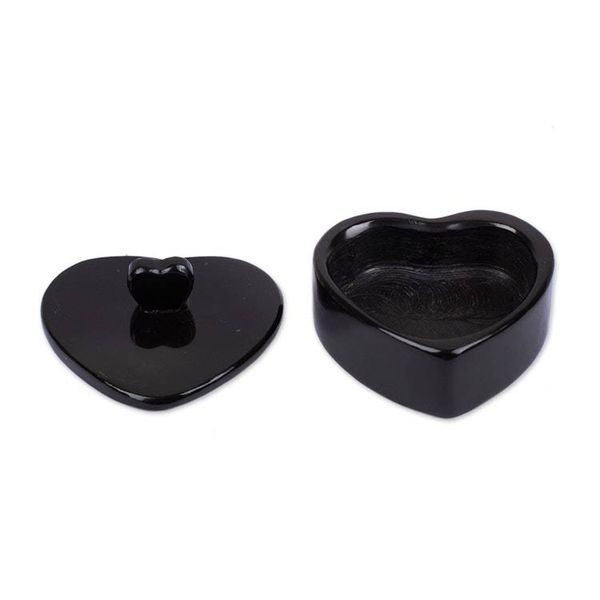 Alternate image for Heart-Themed Carved Black Marble Decorative Jewelry Box My Heart is Yours