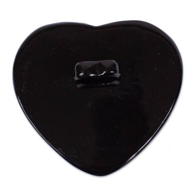 Alternate image for Heart-Themed Carved Black Marble Decorative Jewelry Box My Heart is Yours