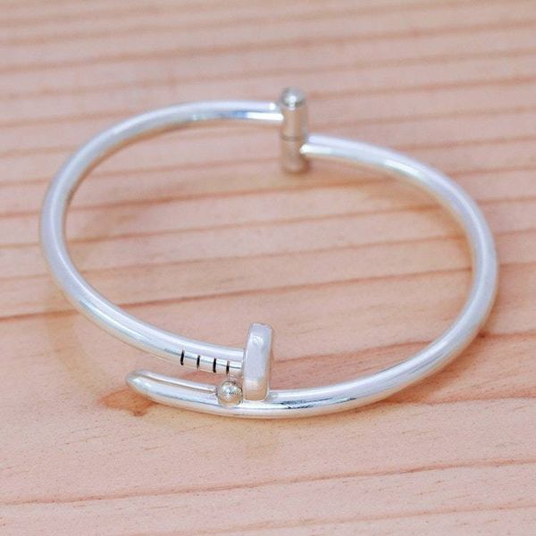 Alternate image for Polished Taxco Sterling Silver Nail Wristband Bracelet Nail Flair