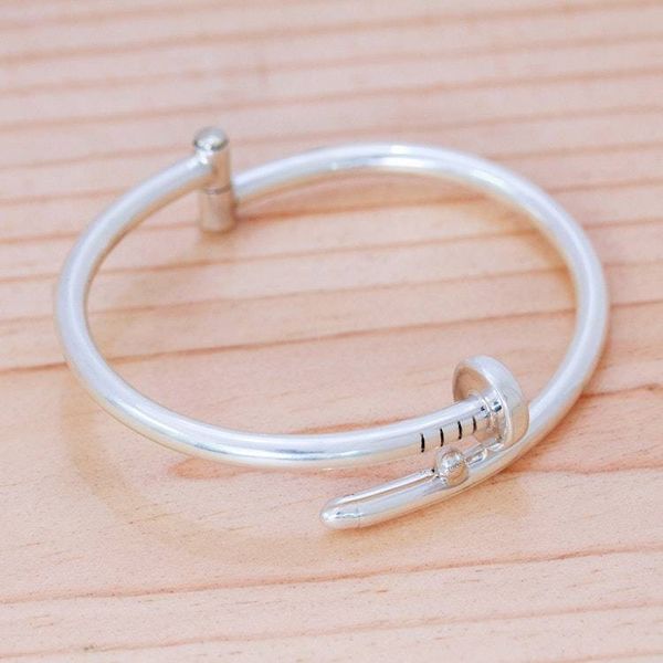 Alternate image for Polished Taxco Sterling Silver Nail Wristband Bracelet Nail Flair