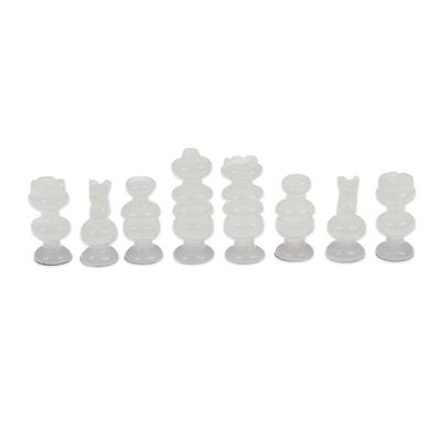 Alternate image for Modern Onyx and Marble Chess Set Carved by Hand in Mexico Exhilarating Challenge